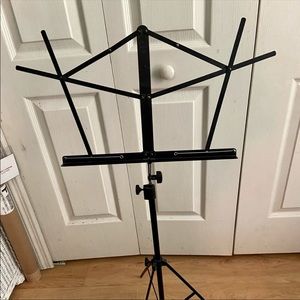 Black Metal Music Stand with Carrying Case